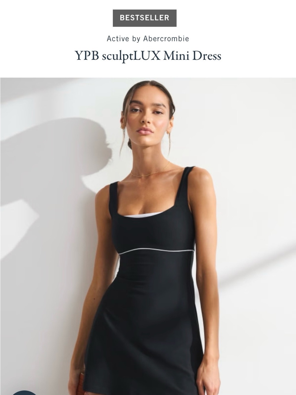 Abercrombie & Fitch Black Bandeau Mini Dress with White Piping